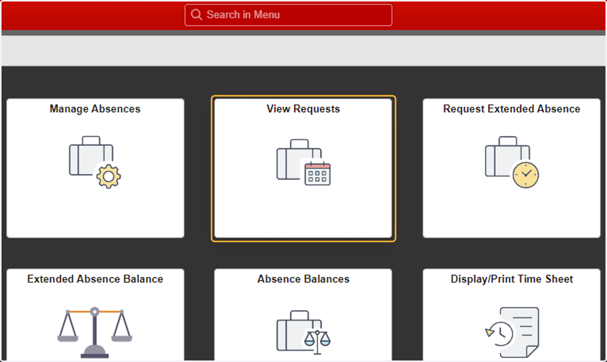 Step 4: Navigate to View Requests Tile