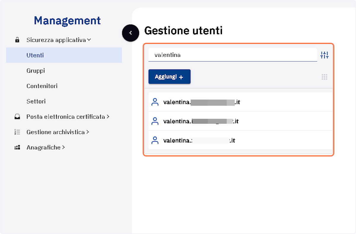 Individuare l'utente nell'elenco dei risultati della ricerca