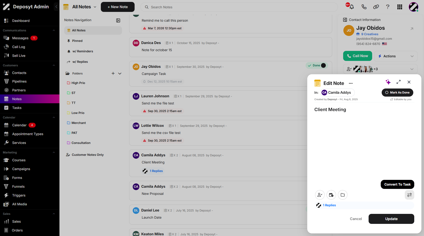 Step 5: Hover over ‘Convert to Task,’ then click it to convert your note.