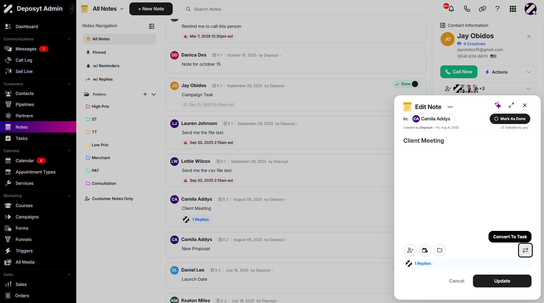 Step 5: Hover over ‘Convert to Task,’ then click it to convert your note.