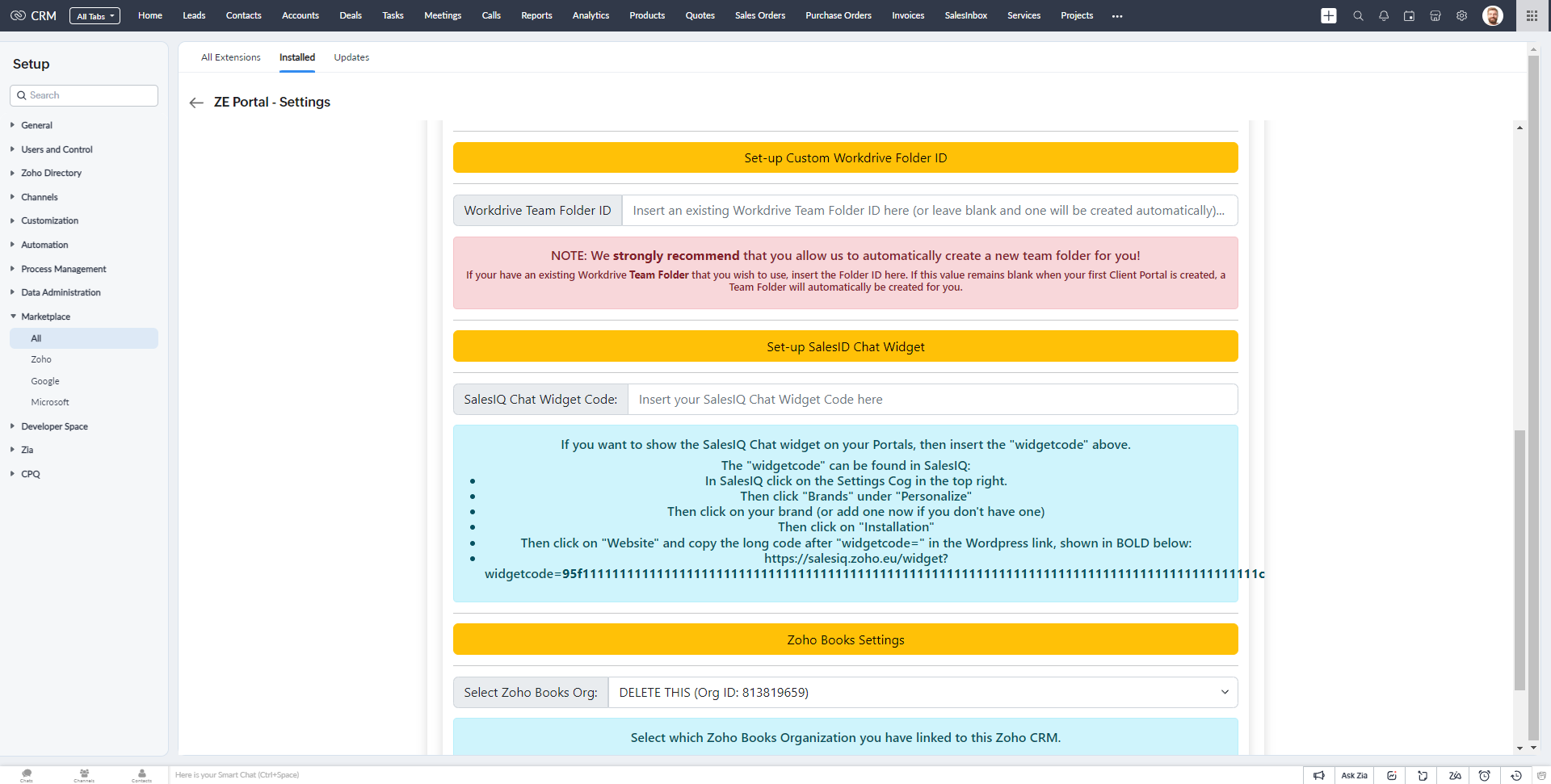 Follow the below instructions to set up the Zoho SalesIQ Chat Widget