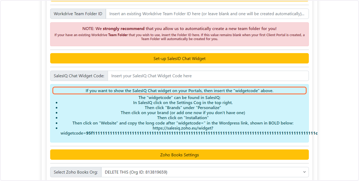 Follow the below instructions to set up the Zoho SalesIQ Chat Widget