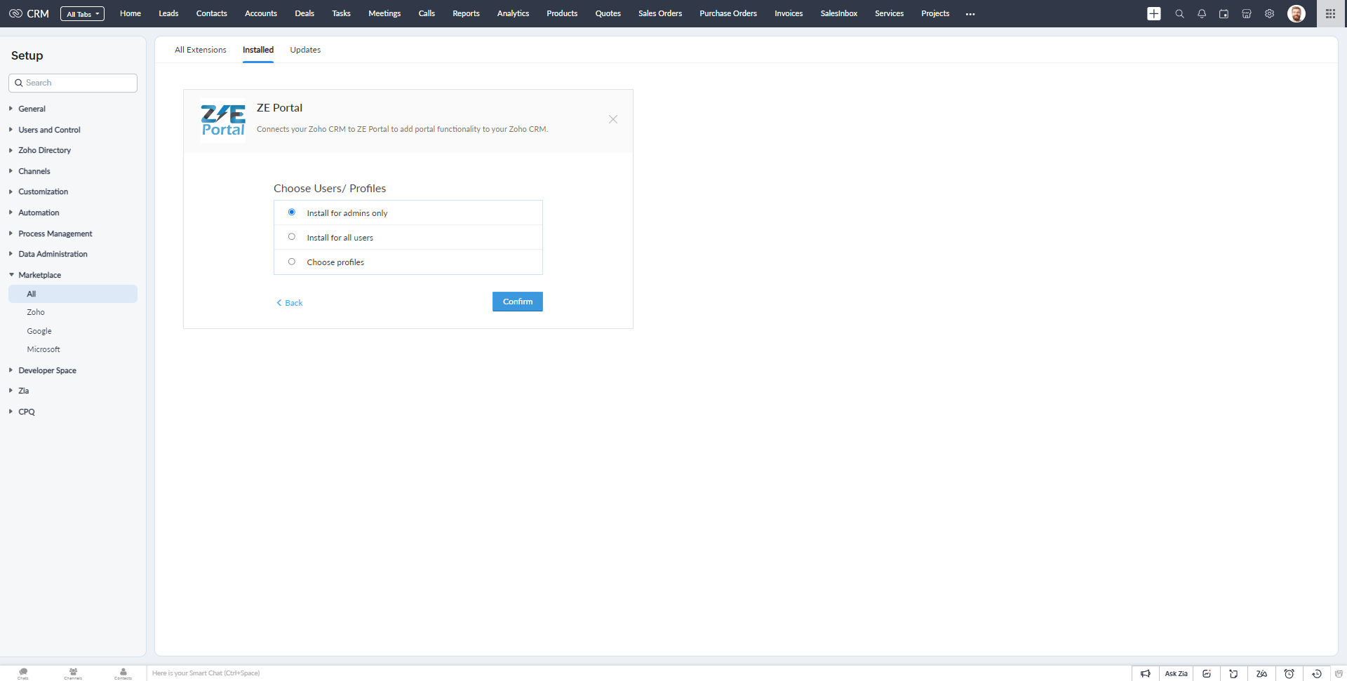 Click on Confirm