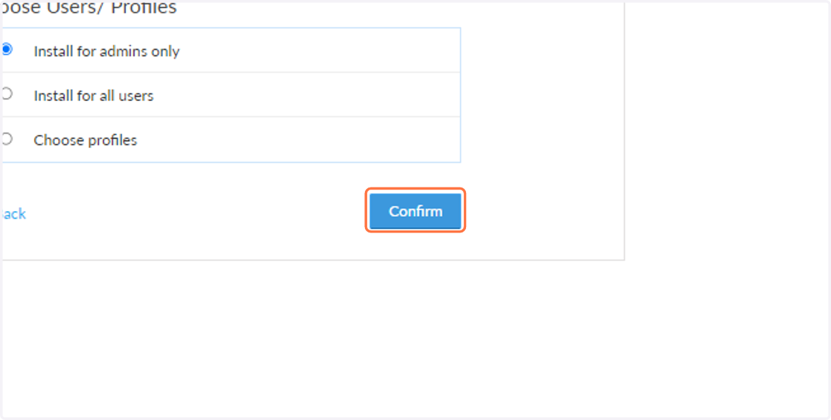 Click on Confirm