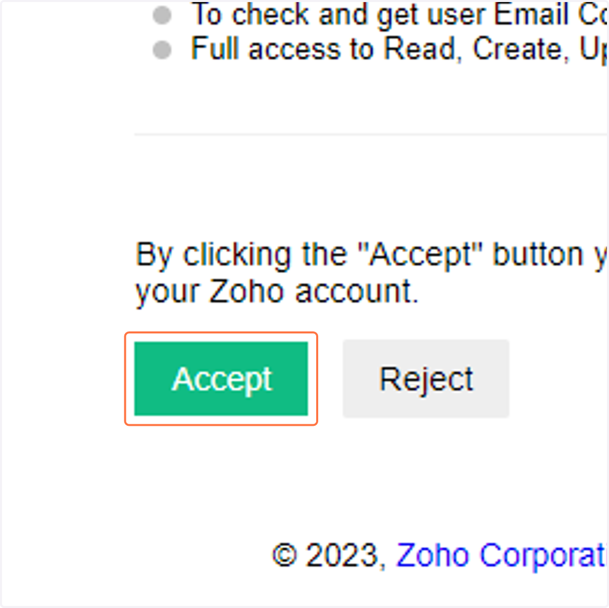Click on Accept