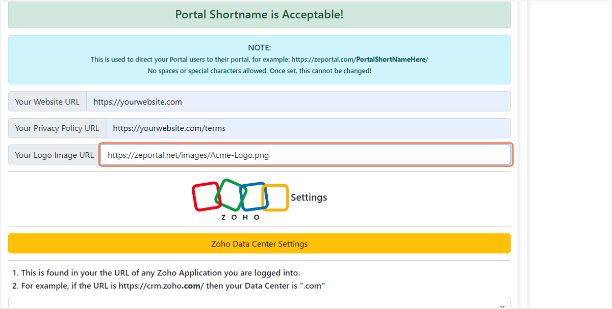 Enter the URL to your Logo Image