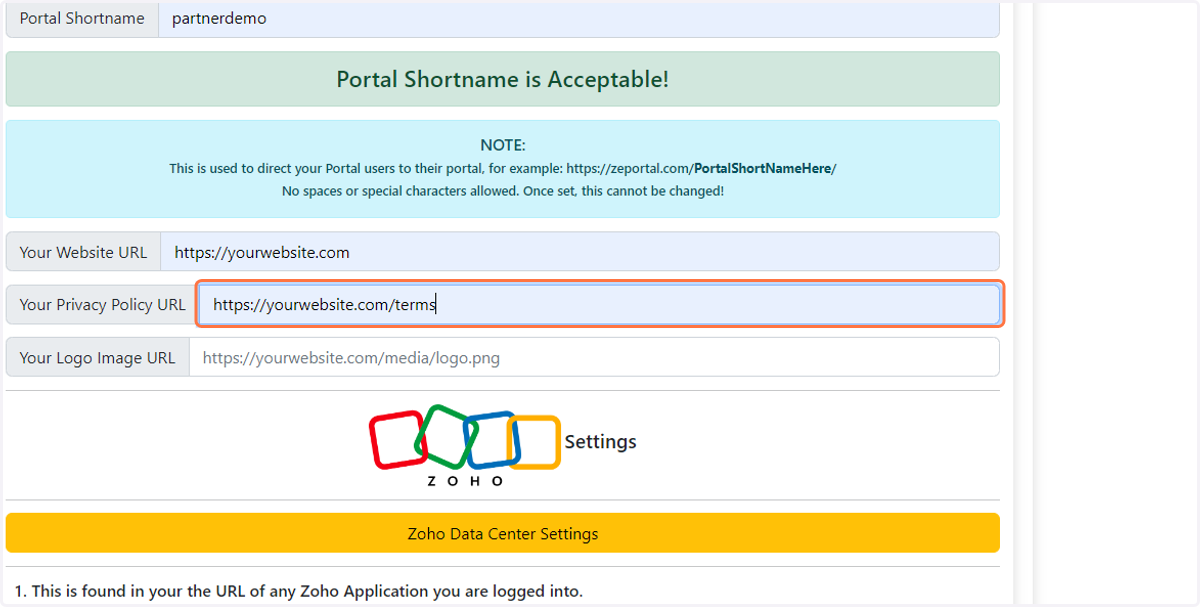 Enter the URL to your Privacy Policy