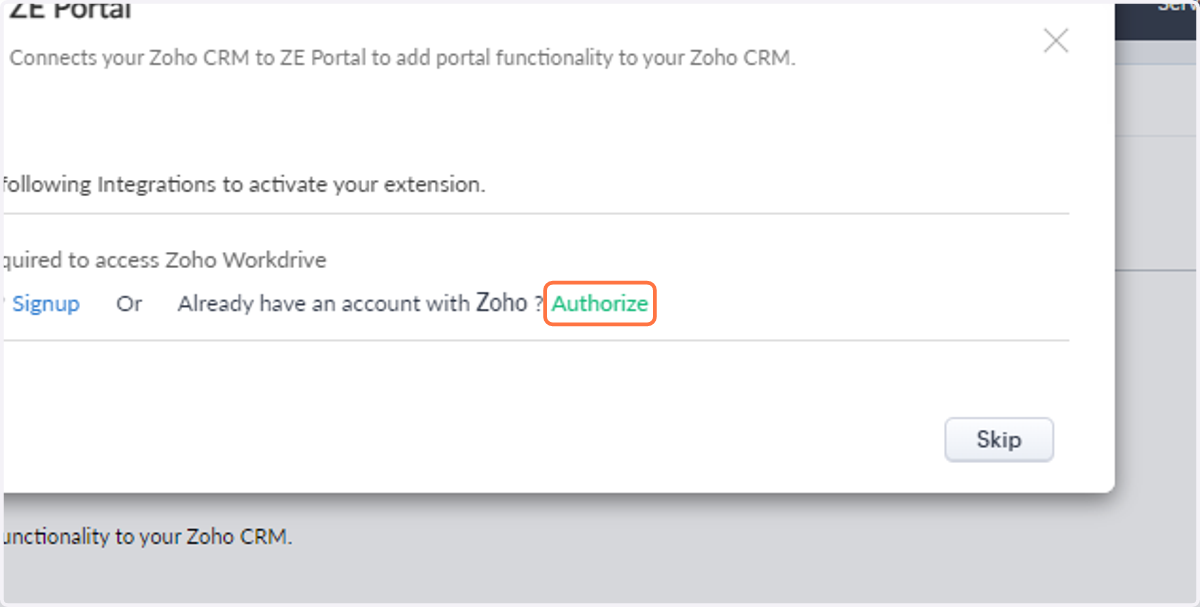 Click on Authorize