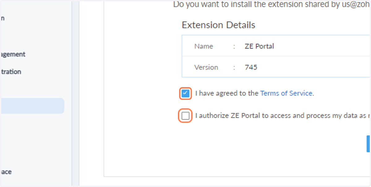 Check I have agreed to the Terms of Service.