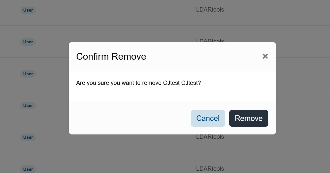 Confirm the choice by clicking Remove.