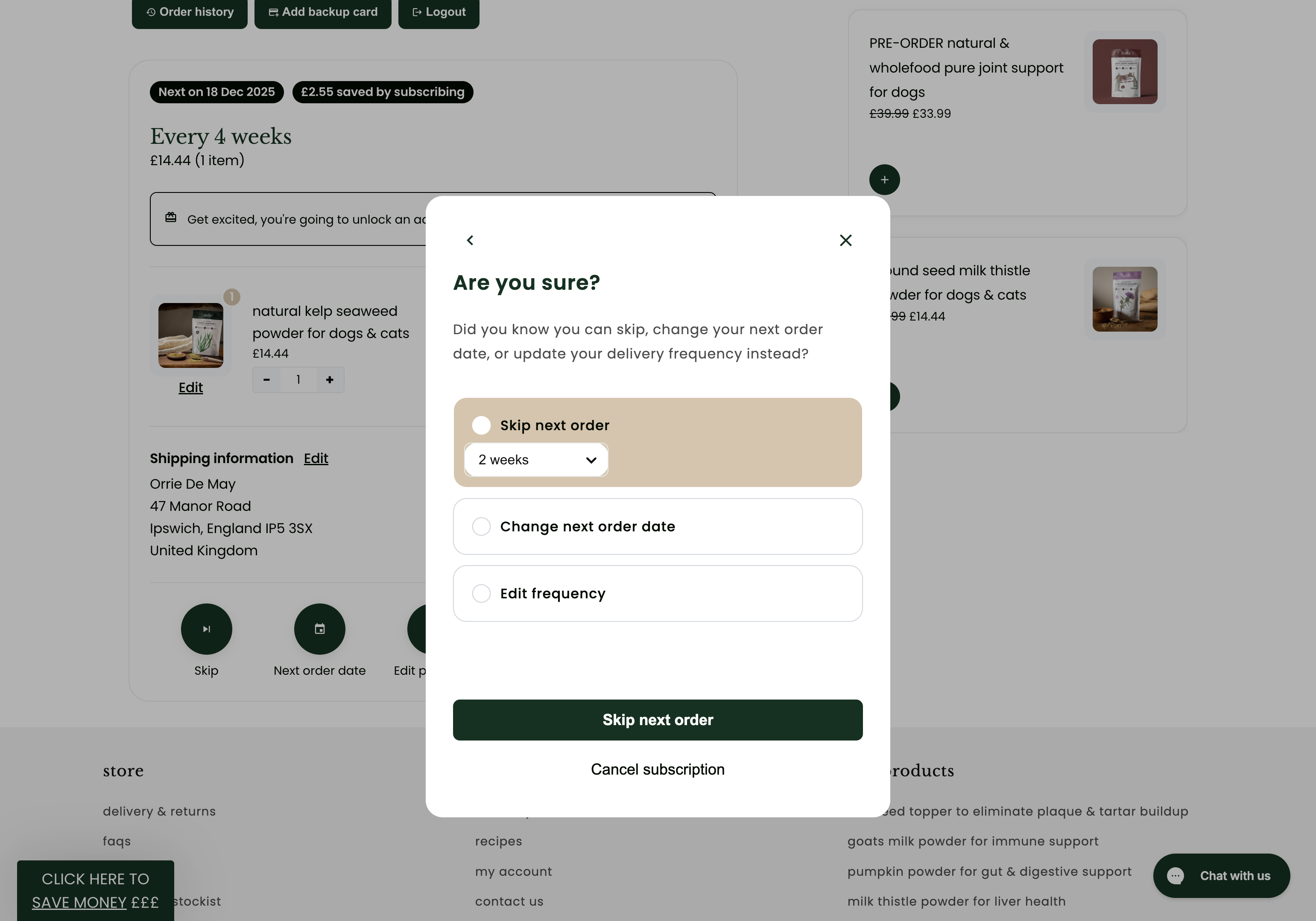 Click on Cancel subscription