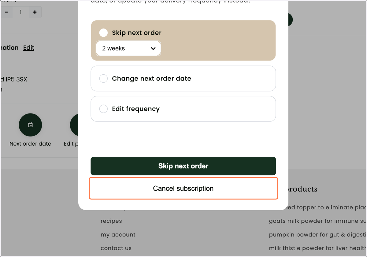 Click on Cancel subscription