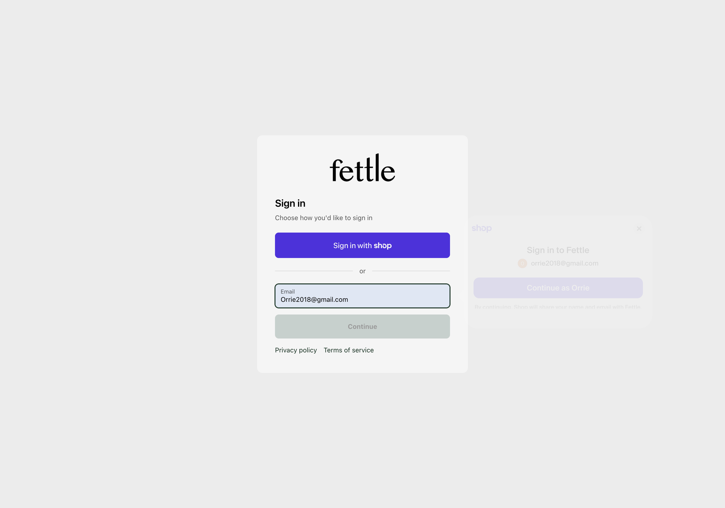 Sign in with your email that is associated with you account