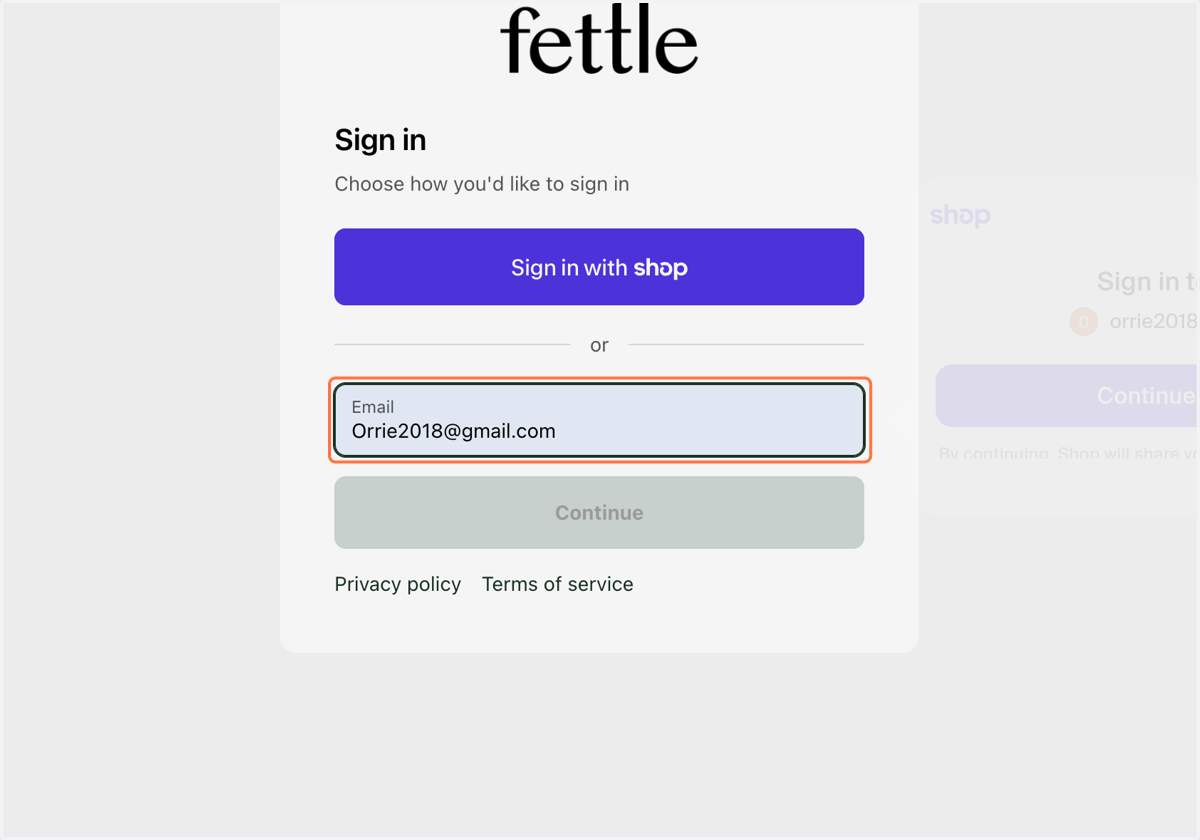 Sign in with your email that is associated with you account