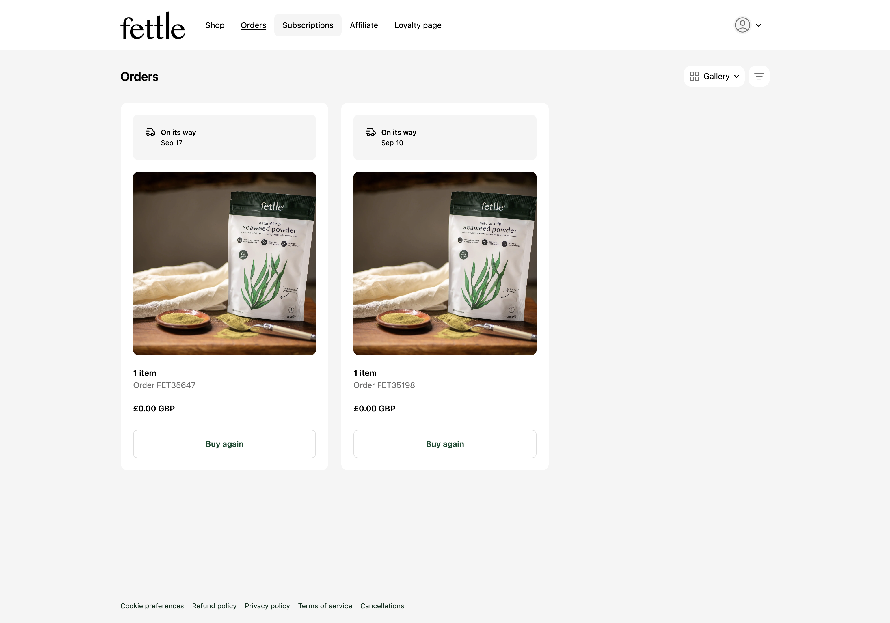 Click on Subscriptions