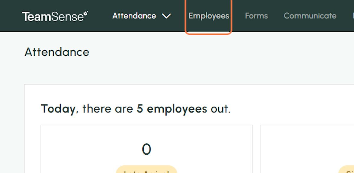 Navigate to the Employees tab