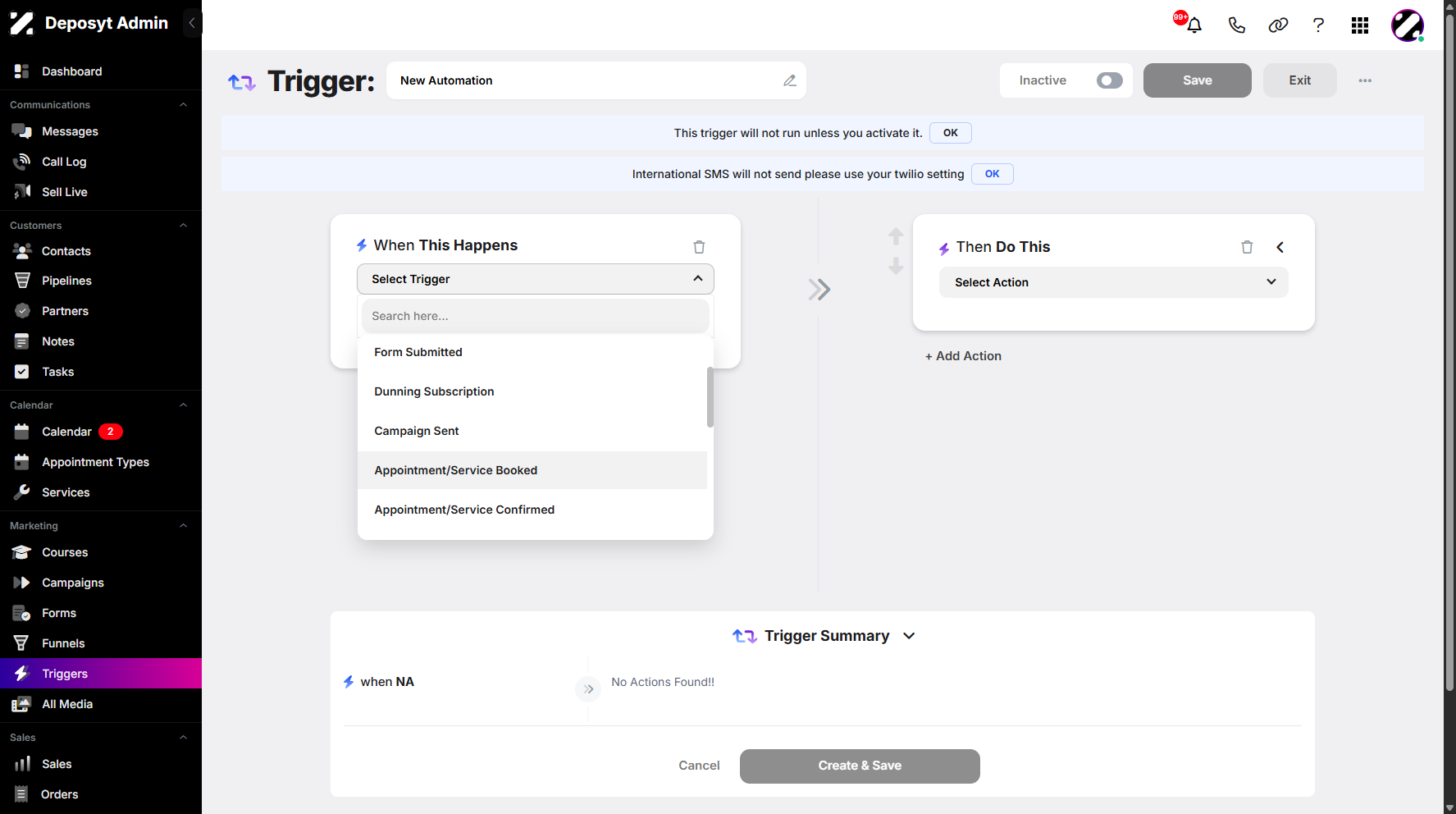 Step 5: The ‘When This Happens’ tab is where you set the condition to trigger the action. Simply select a condition from the dropdown menu and click it.