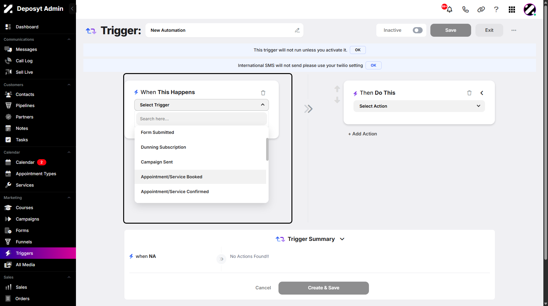 Step 5: The ‘When This Happens’ tab is where you set the condition to trigger the action. Simply select a condition from the dropdown menu and click it.