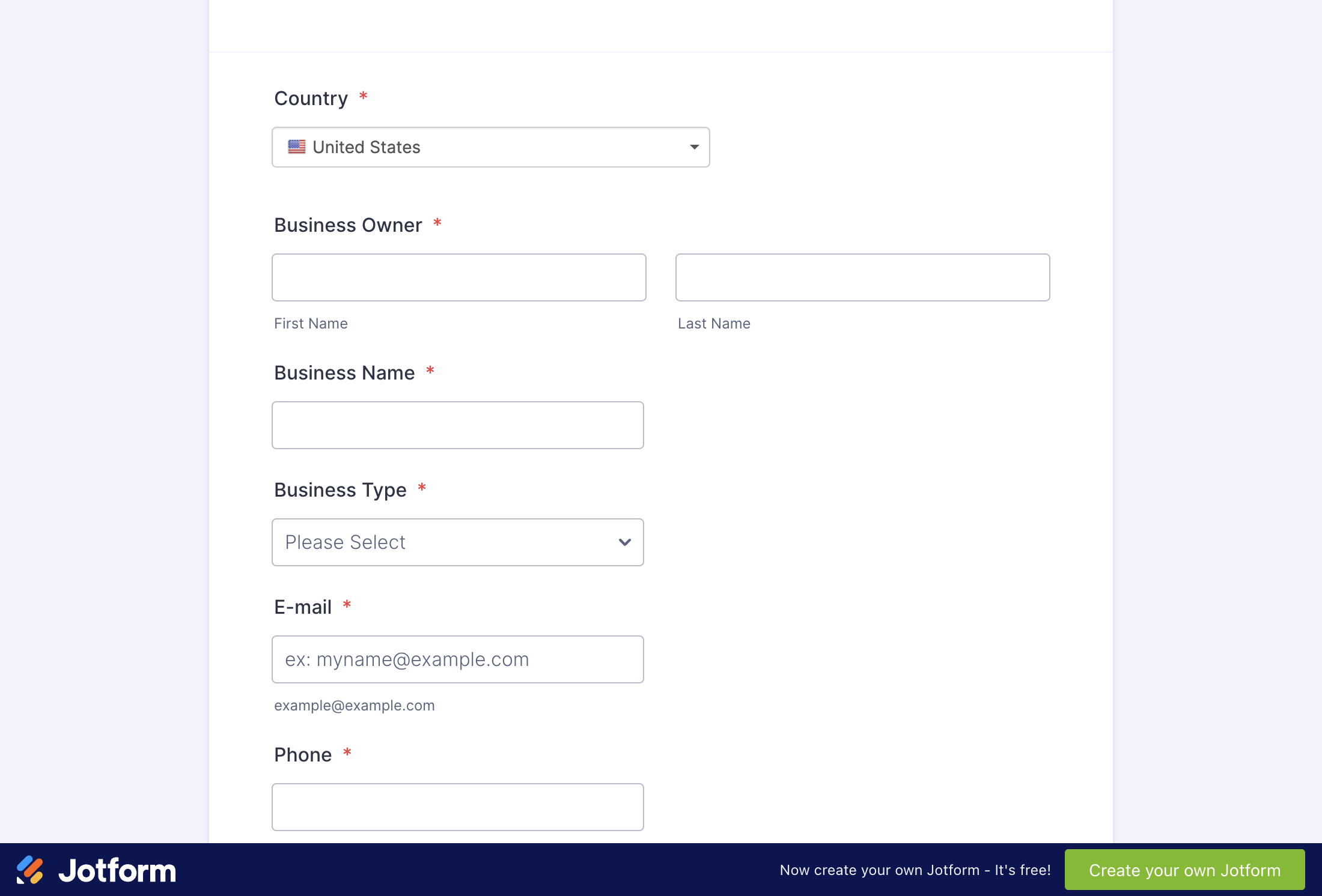 Fill all required fields