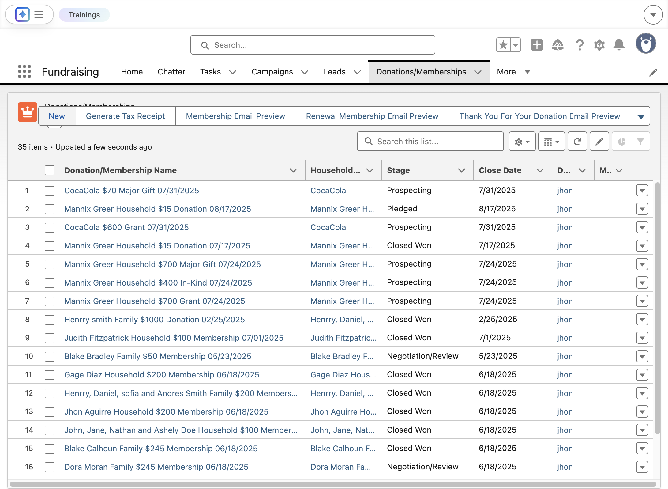 Managing In-Kind Donations
