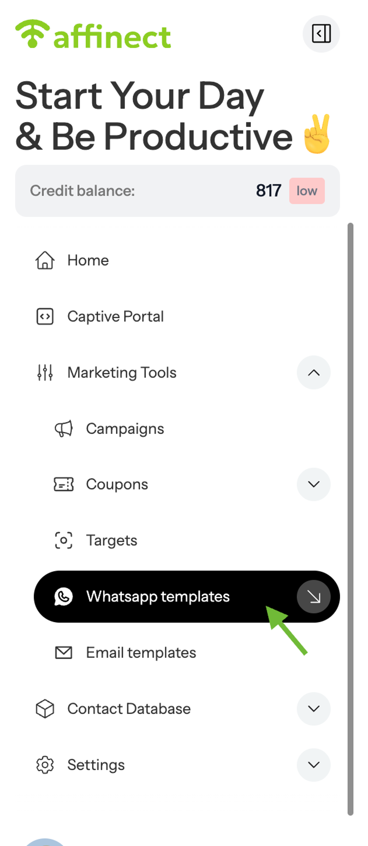 How to Create a Text Message Template in Affinect WhatsApp