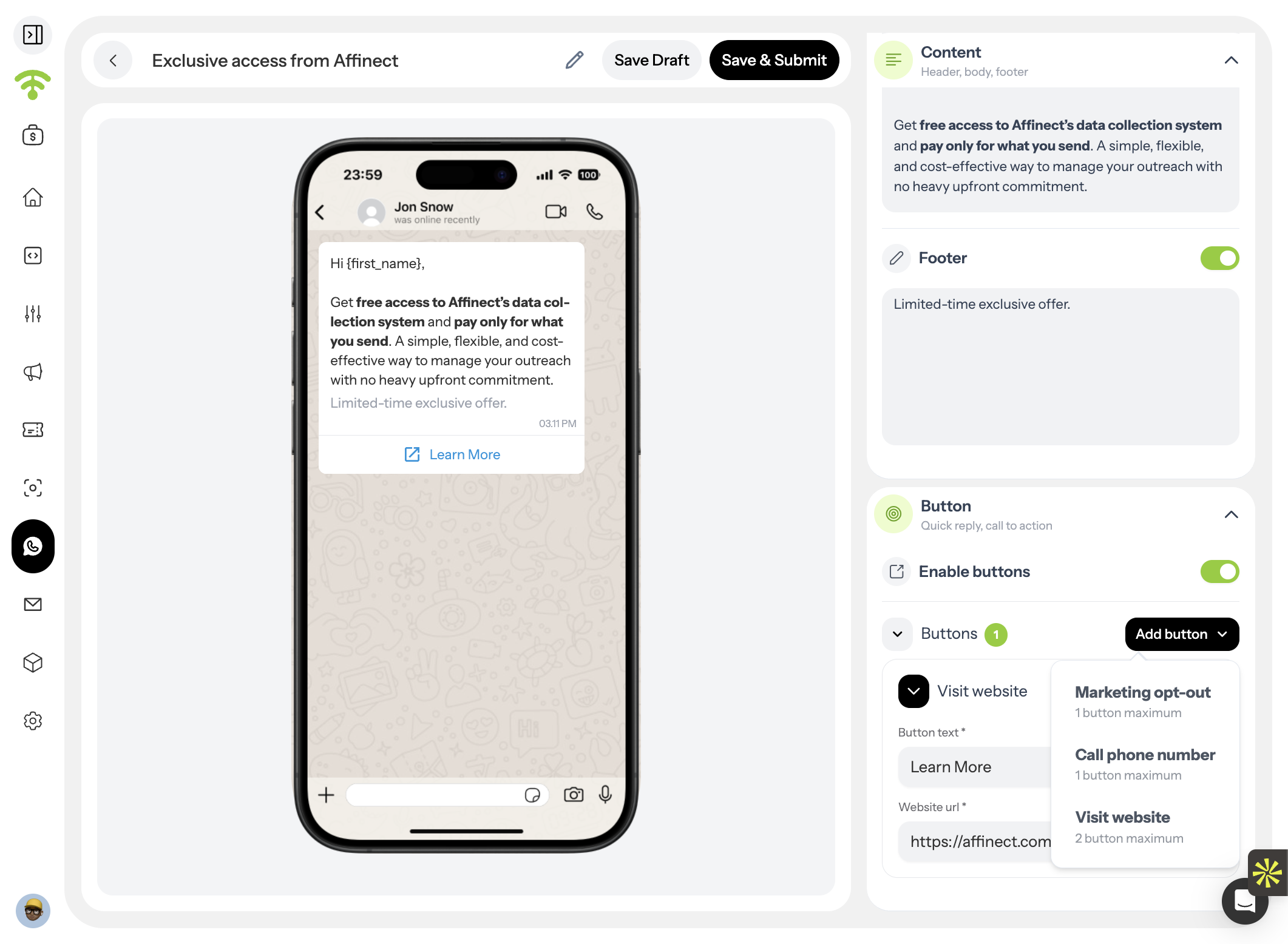 Add Call-to-Action Buttons