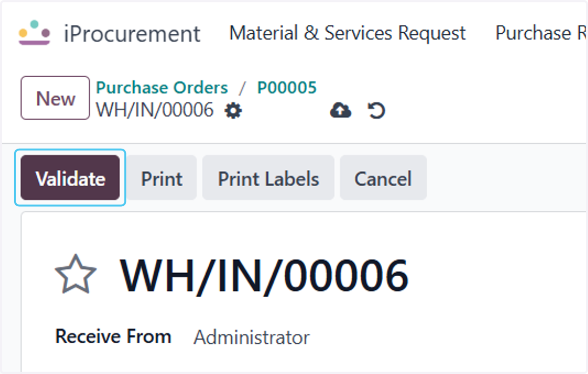 Click on Validate