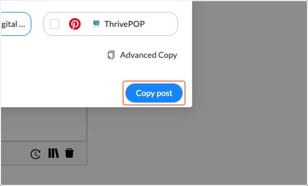 Click on Copy post