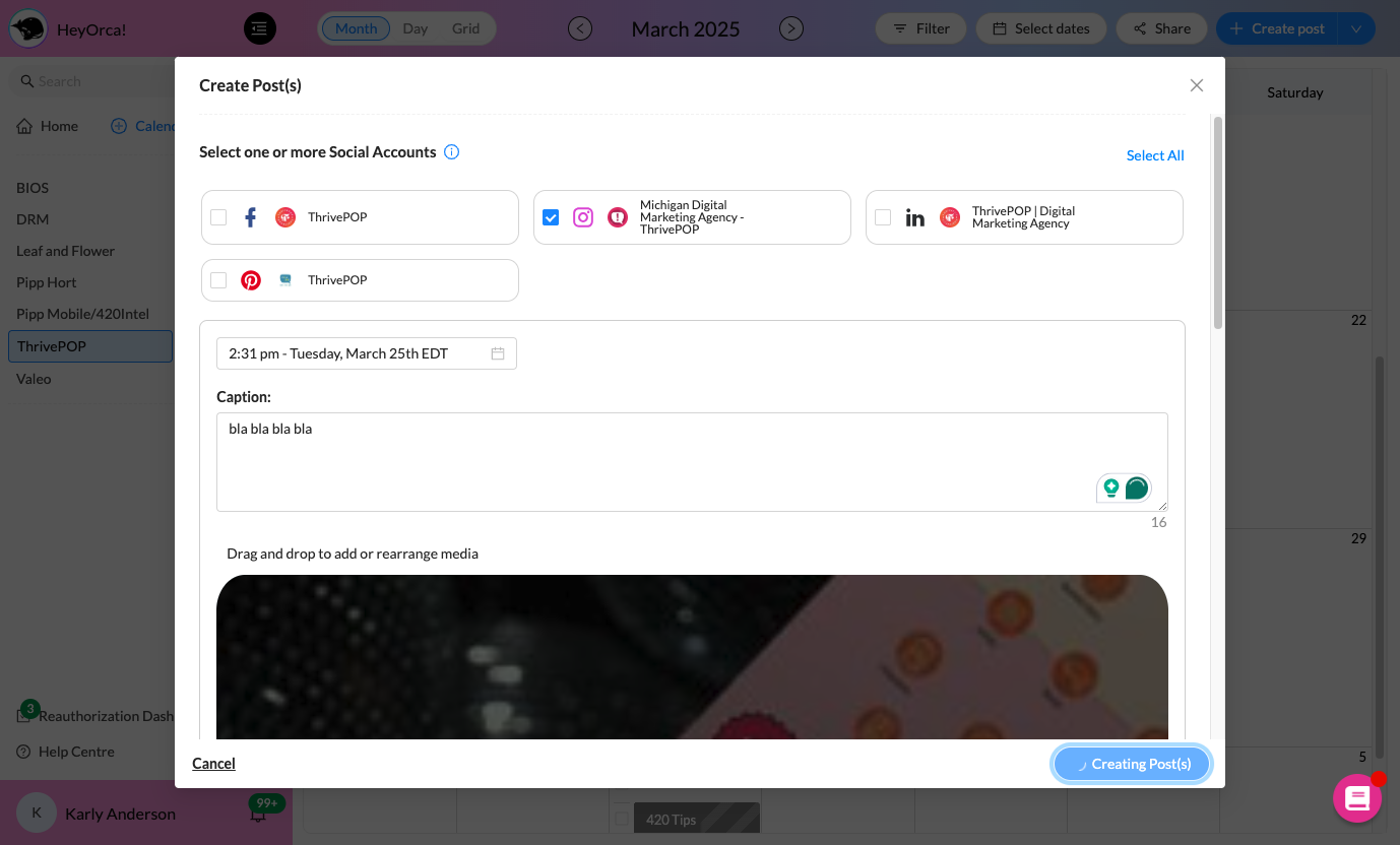 Click on Create Post(s)