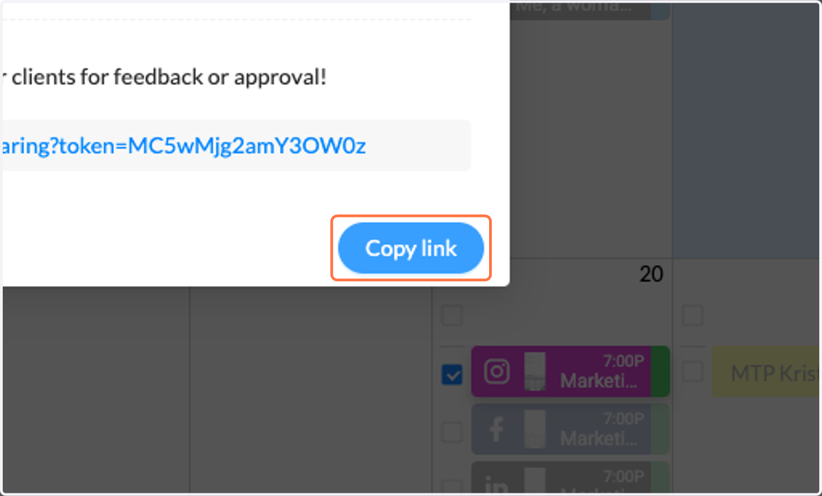 Click on Copy link