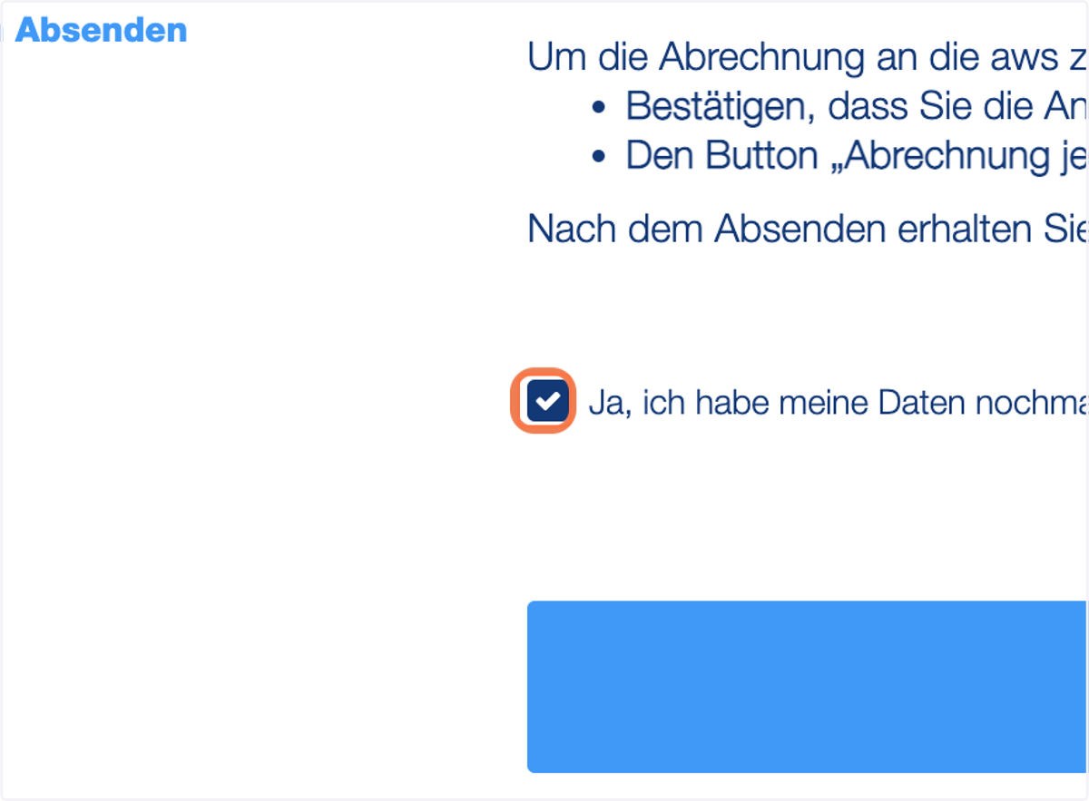 Klicken Sie "Ja, ich habe meine Daten nochmals geprüft und bestätige alle Angaben wahrheitsgetreu gemacht zu haben."