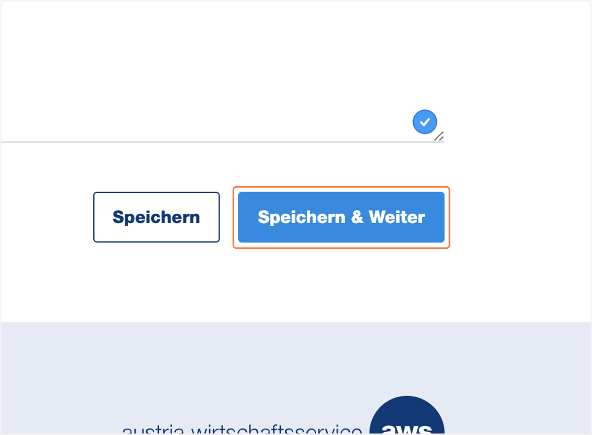 Klicken Sie "Speichern & Weiter".