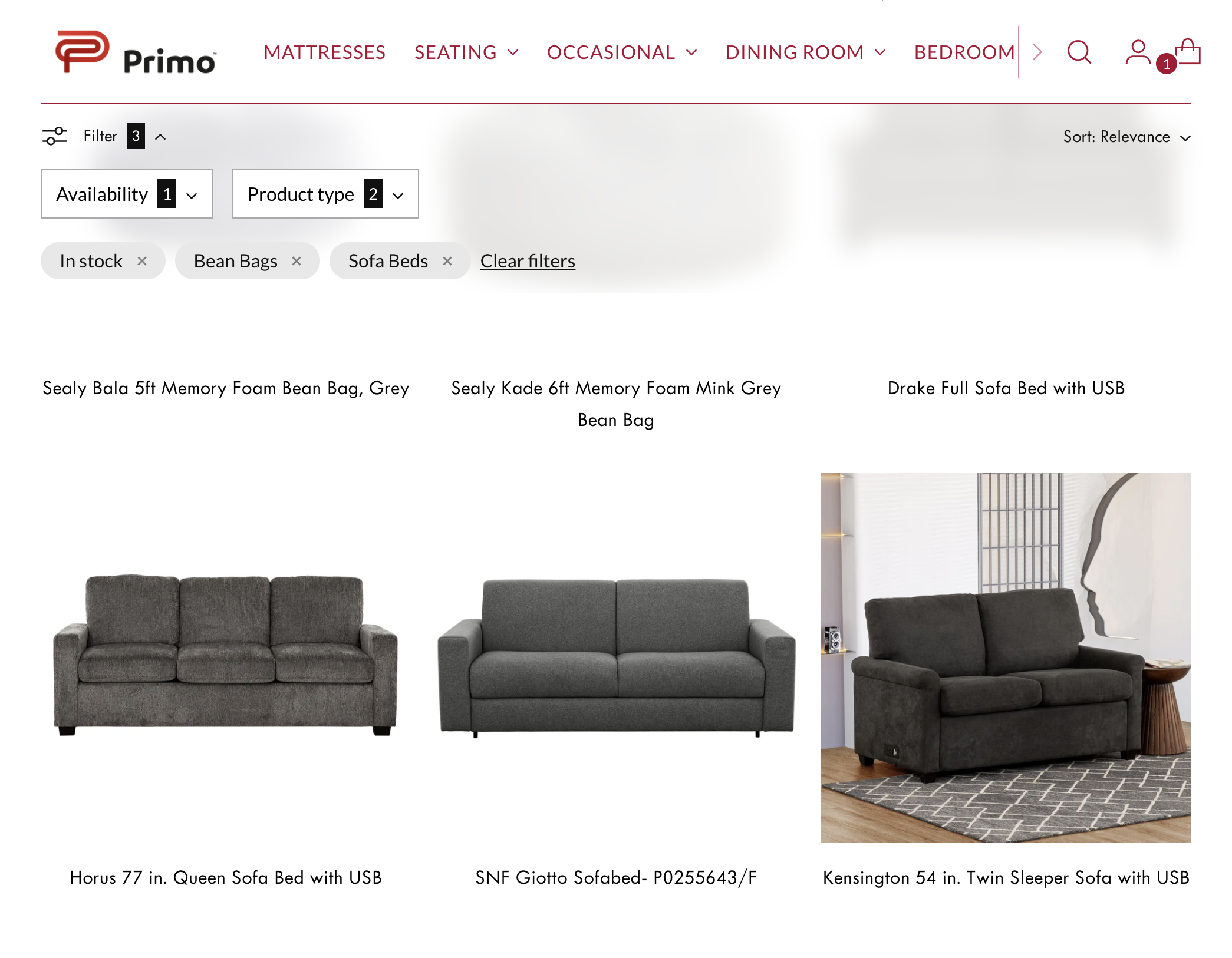 Click on Kensington 54 in. Twin Sleeper Sofa with USB