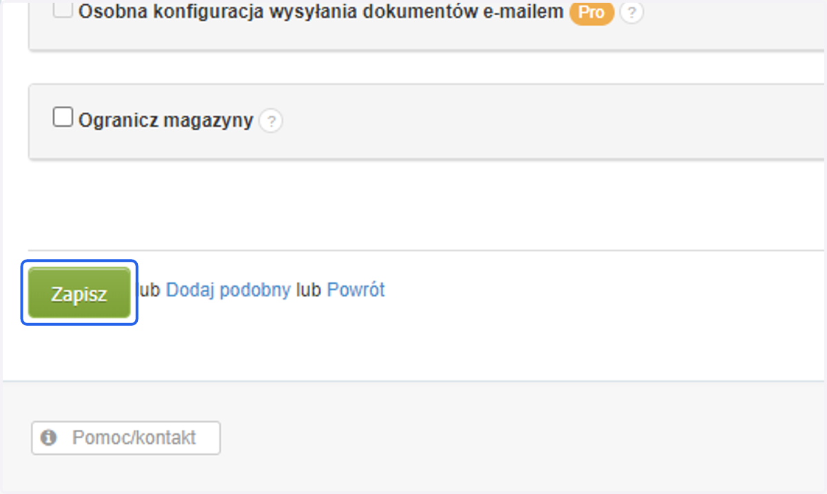 Zatwierdź podany w polu 'Numer BDO' numer rejestrowy, klikając 'Zapisz' na dole strony.