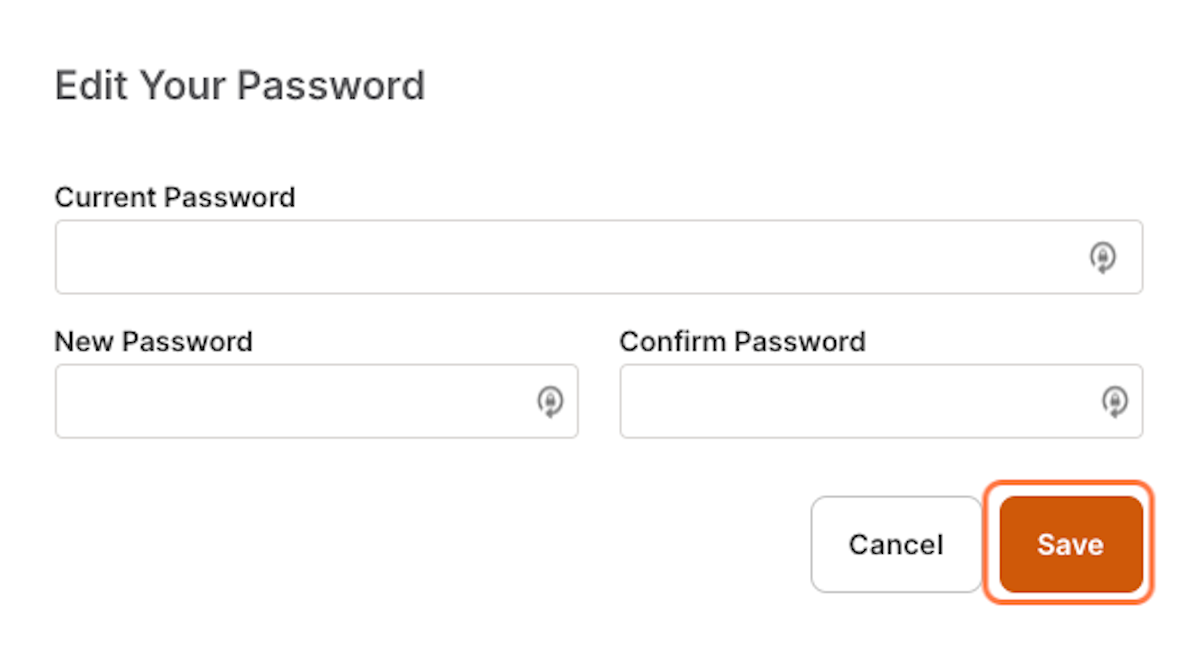 If you want to edit your password, click the pencil icon next to Password.