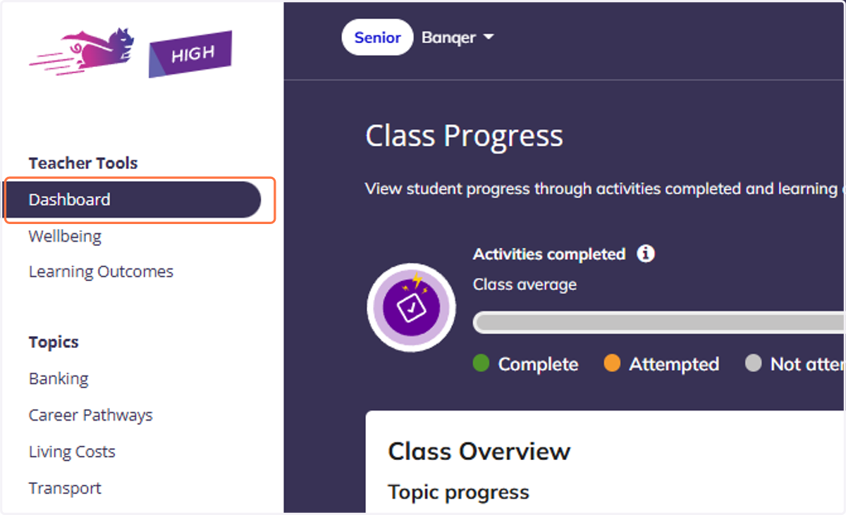 Navigate to your Teacher Dashboard.