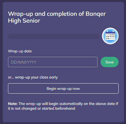 Click on dropdown trigger to choose a new wrap-up date.