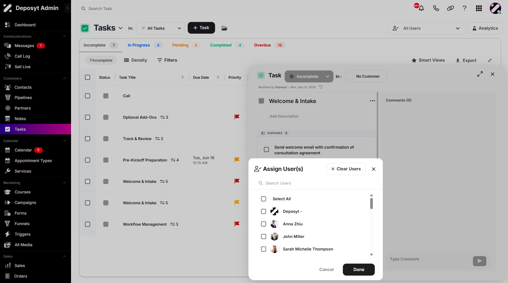 Step 7: All available users will then be displayed.