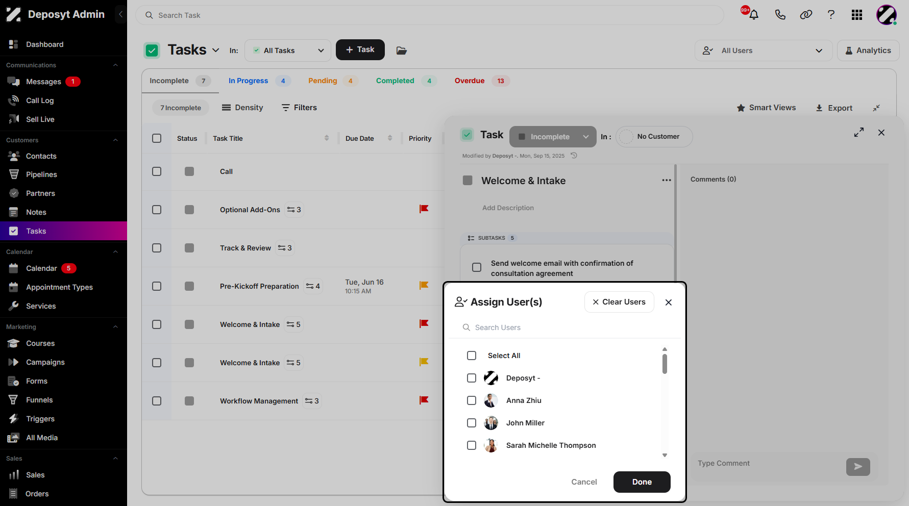 Step 7: All available users will then be displayed.