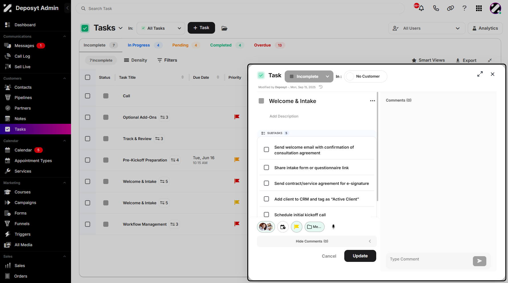 Step 5: A pop-up window will appear, allowing you to make adjustments to your existing task.