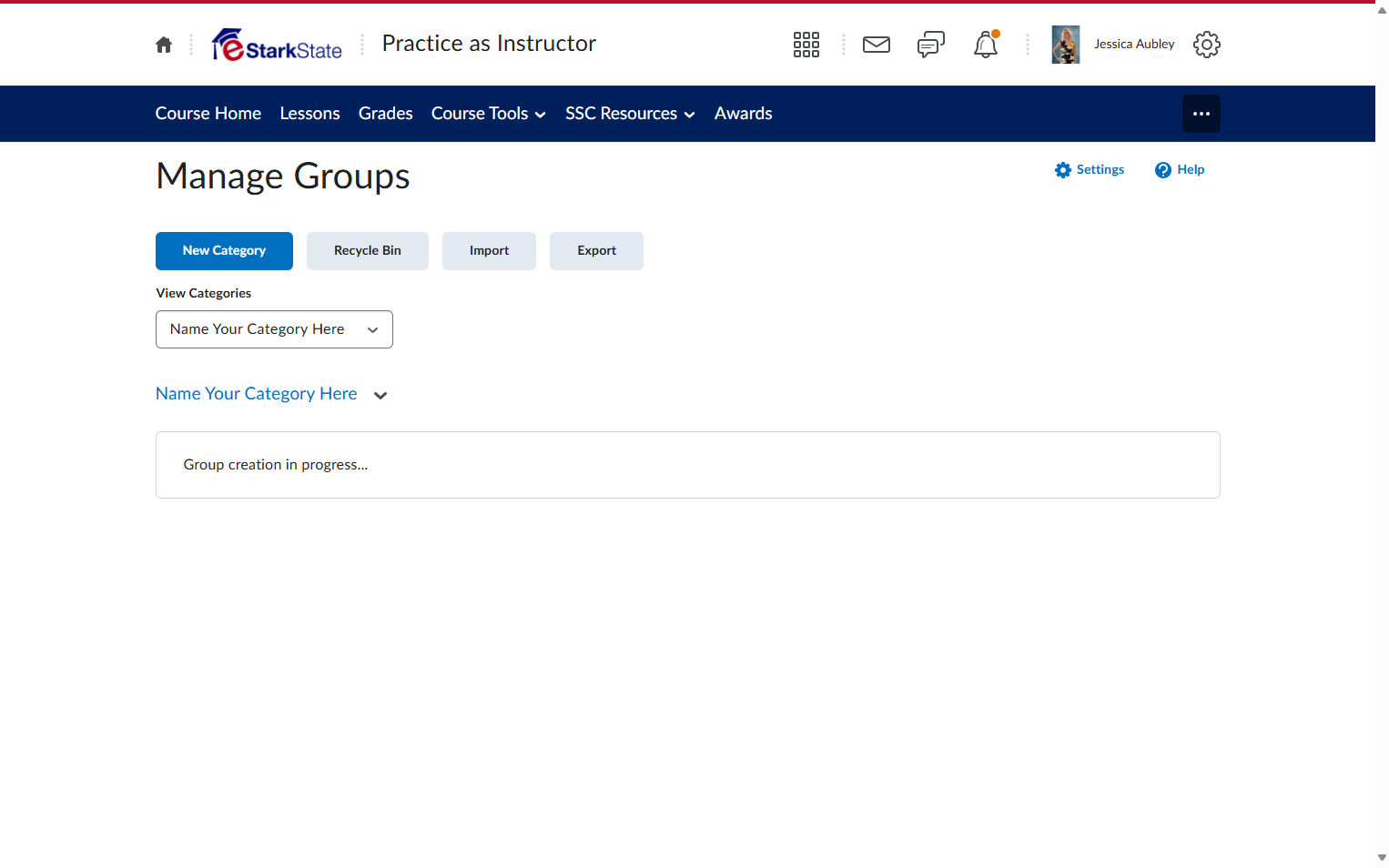 Click on Course Tools