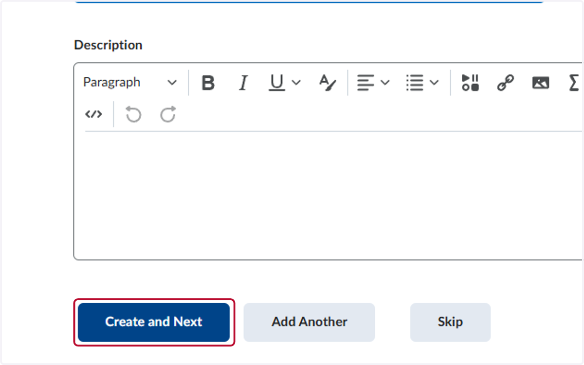 Click on Create and Next