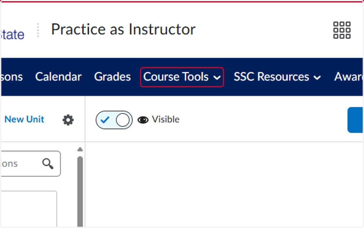 Click on Course Tools