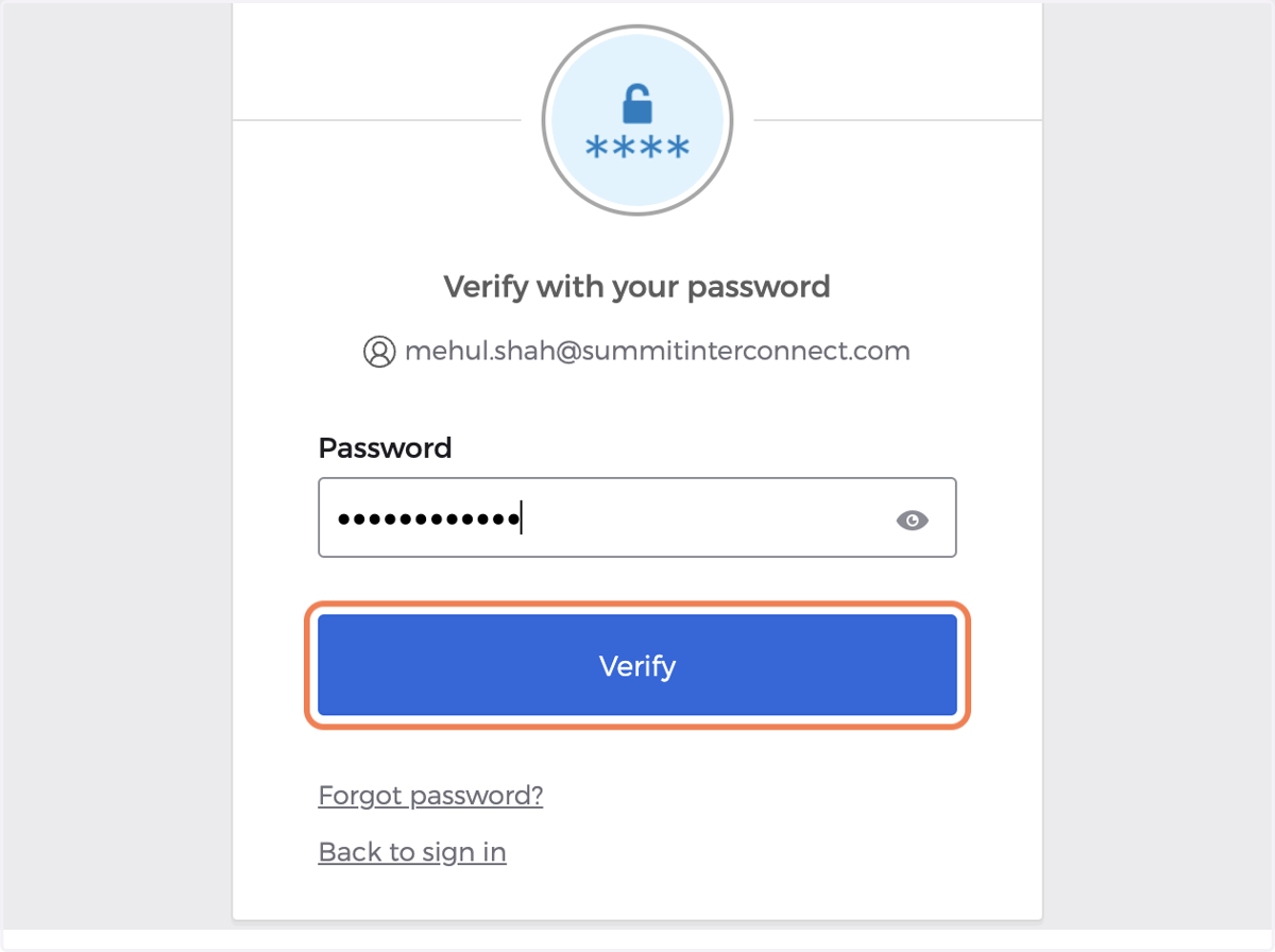 Type in your password