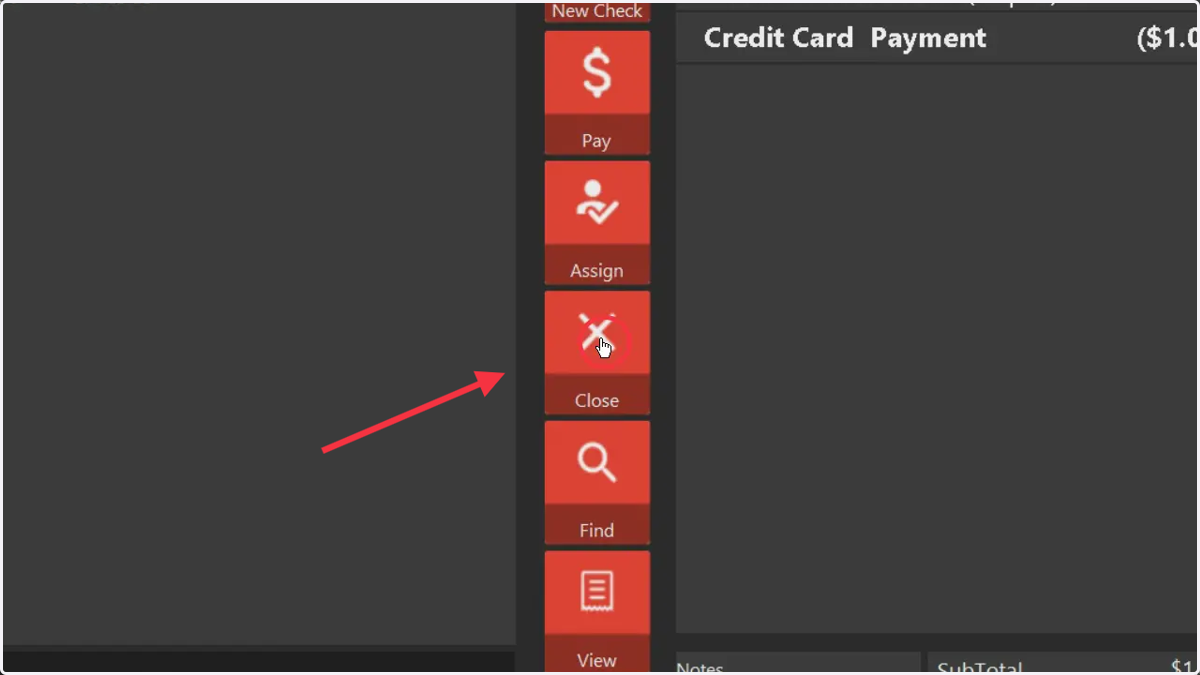 Press Close to complete the transaction