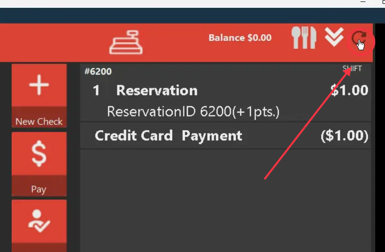 If you need to get back to the reservation, click on the back arrow