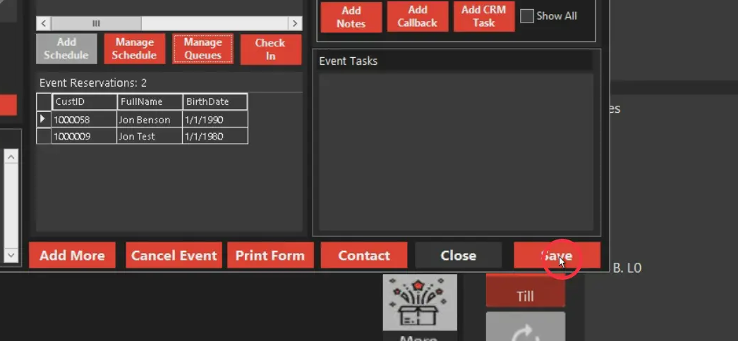You can now see guests in the list. Press save