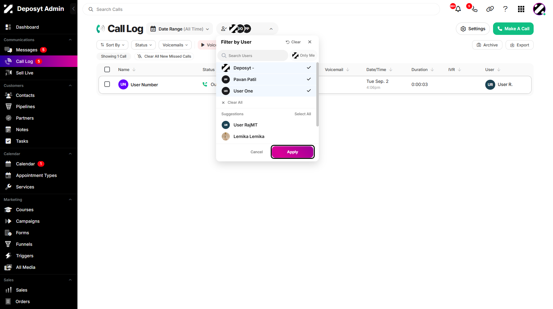 Step 9: Once selected, click the Apply button to proceed.