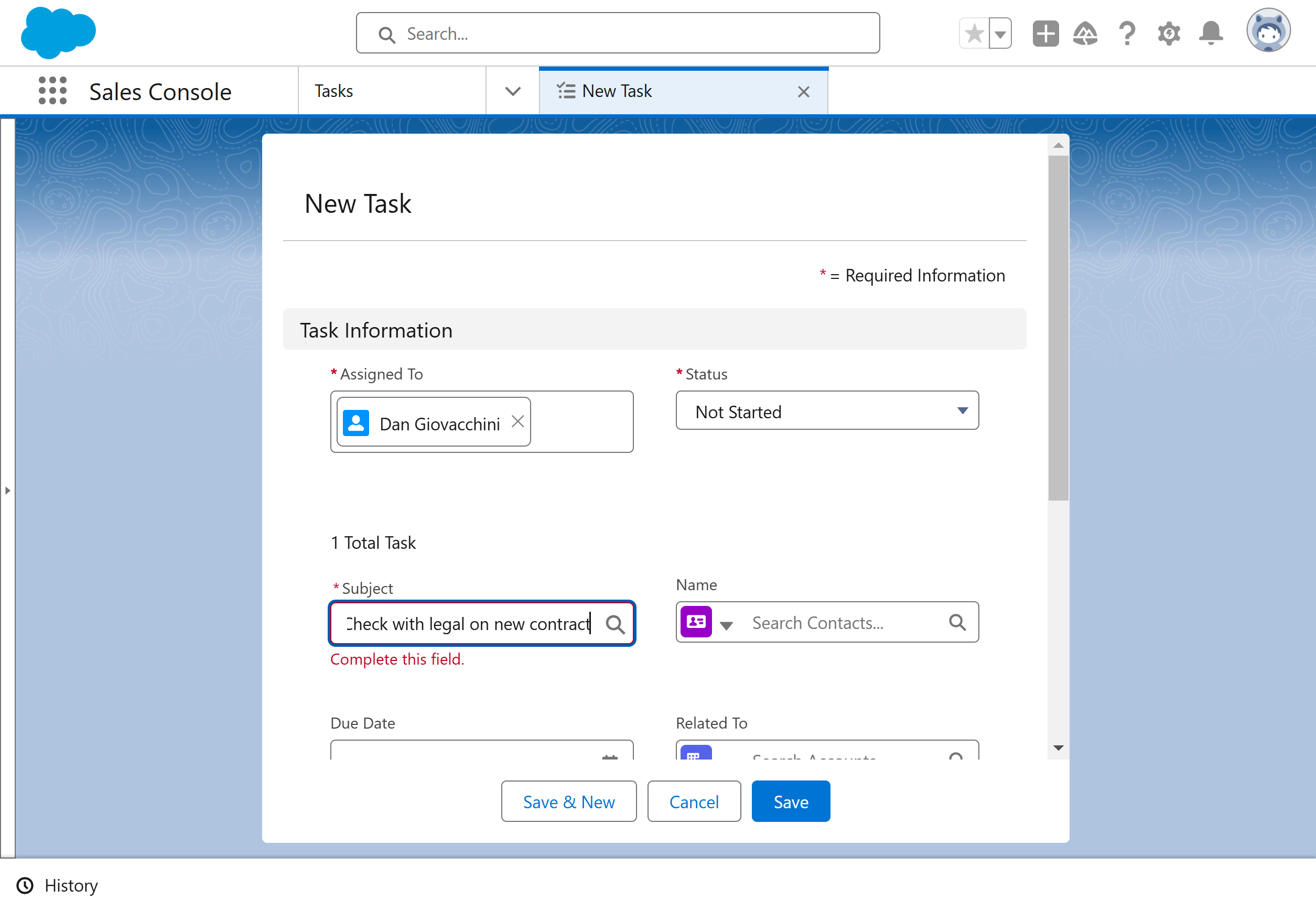 Type note into input