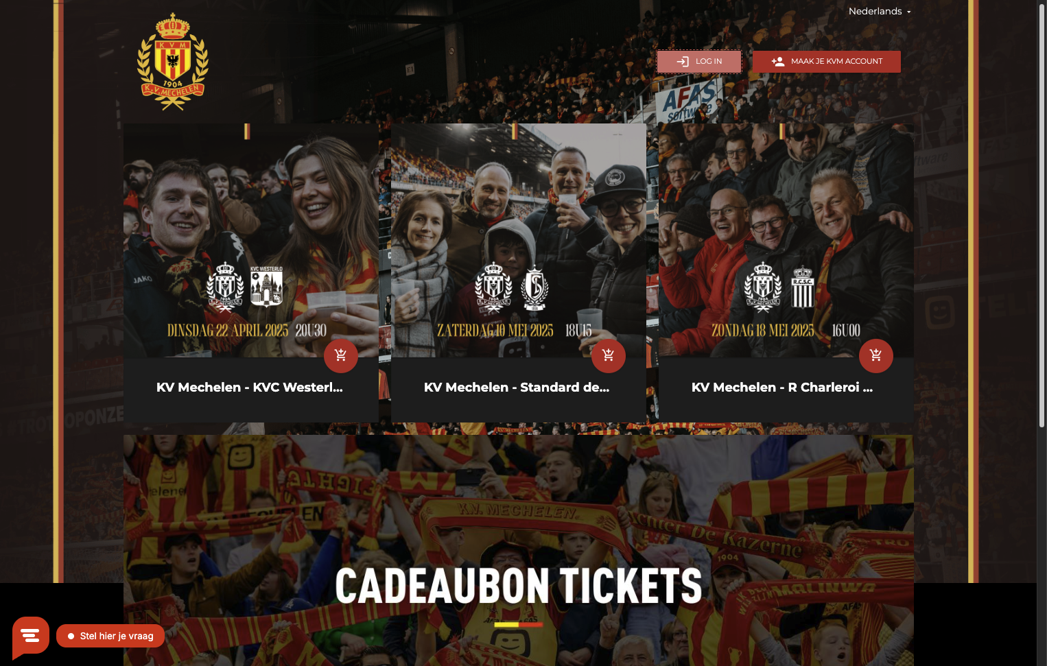 Log jezelf in op tickets.kvmechelen.be